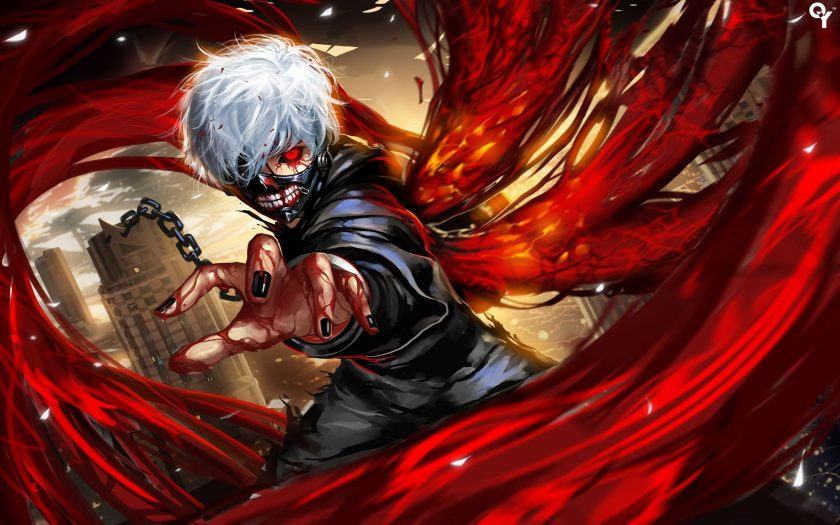 Hình ảnh anime chiến đấu của chàng trai tóc bạch kim