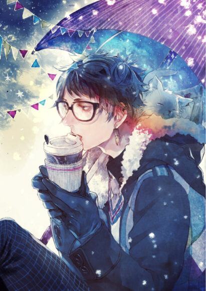 Hình ảnh anime boy mùa đông ấm áp