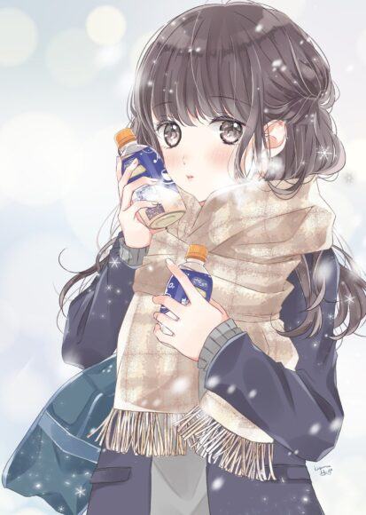 Hình ảnh anime mùa đông cô gái dễ thương
