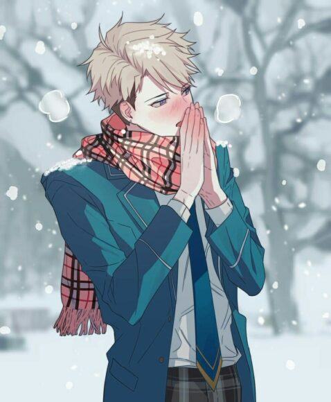 Hình ảnh anime cậu bé mùa đông ấm áp