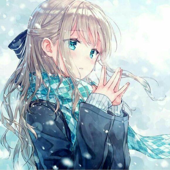 Hình ảnh anime cô gái mùa đông dễ thương