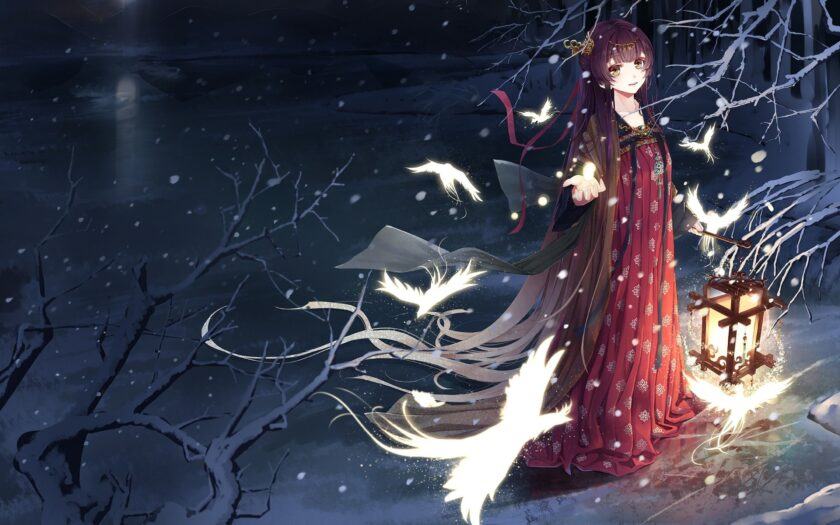 Hình ảnh anime cô gái mùa đông lạnh giá