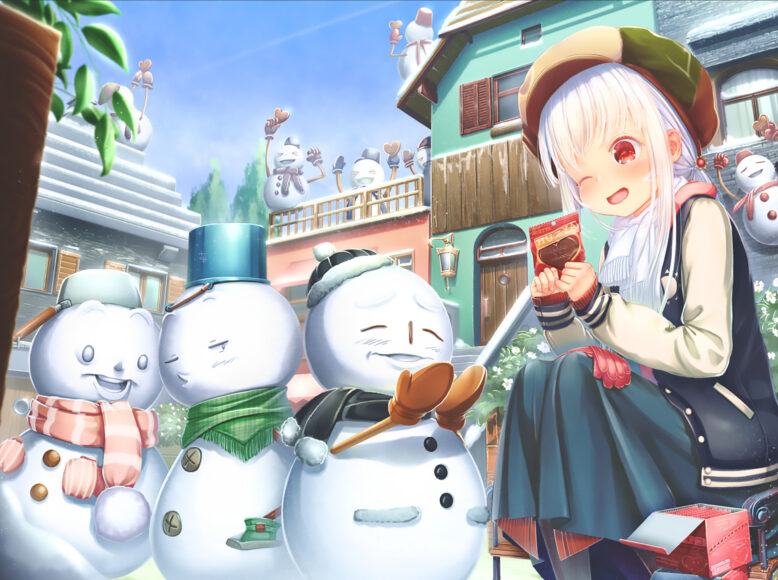ảnh anime cô gái mùa đông và người tuyết