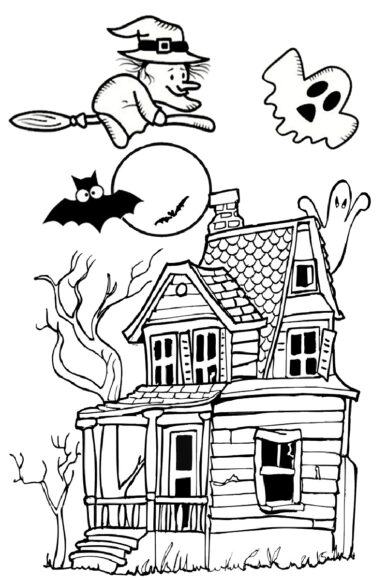 Trang Tô Màu Halloween Ngôi Nhà Ma Ám