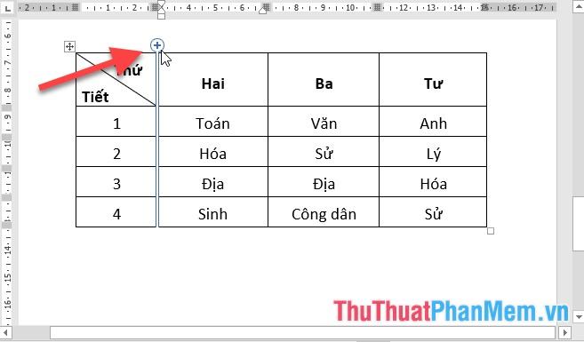 Với thao tác chèn cột các bạn thực hiện tương tự