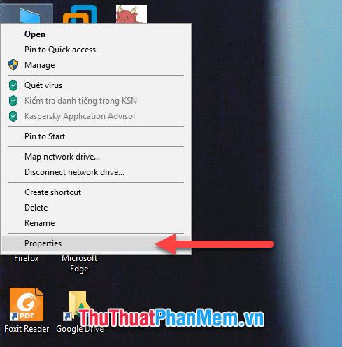 Nhấp chuột phải vào PC này và chọn Thuộc tính
