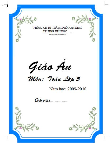 Khung bìa giáo án đẹp nhất