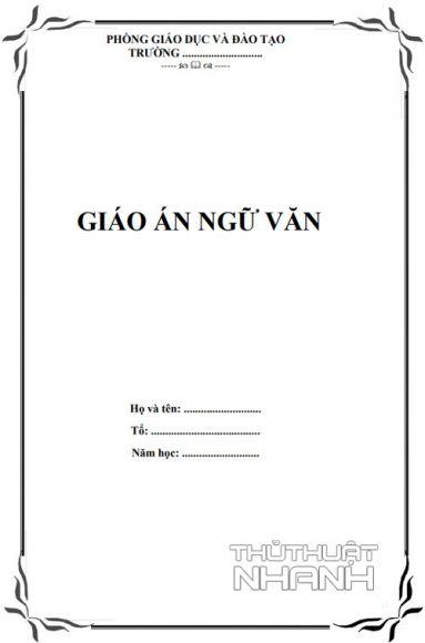 Mẫu bìa giáo án đơn giản