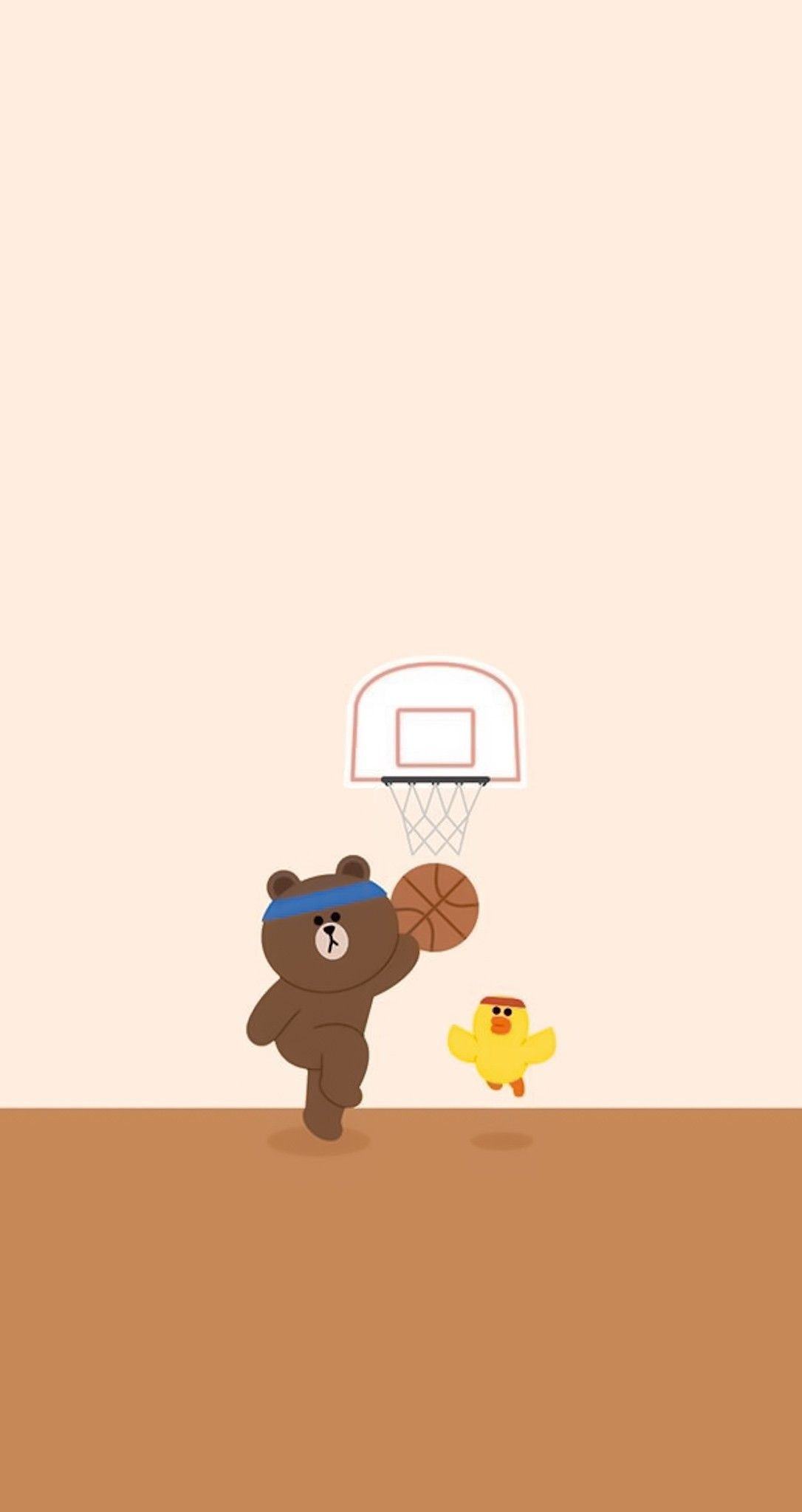 Hình nền gấu nâu chơi bóng rổ