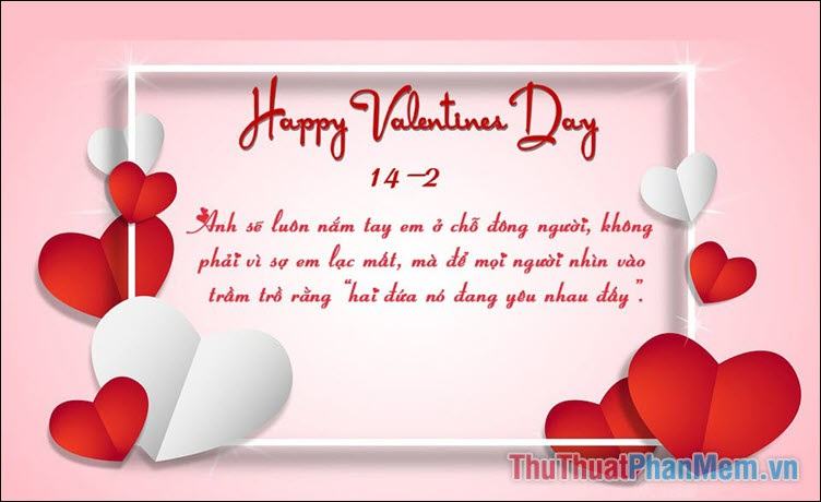 Mẫu thiệp Valentine với lời chúc hay và ý nghĩa