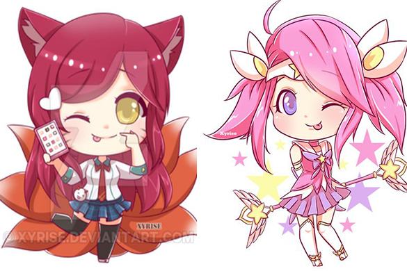 Chibi lol Yasuo Lux Ali