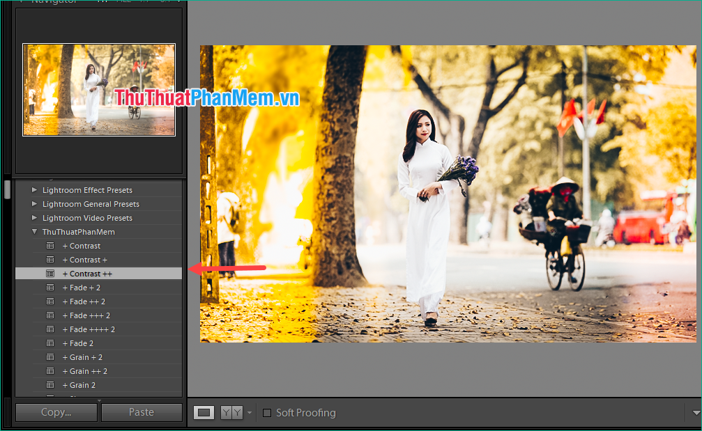 Các cài đặt trước đã được thêm vào Lightroom