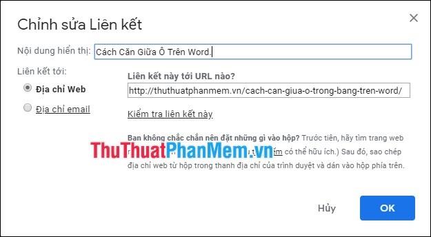 Chỉnh sửa nội dung hiển thị