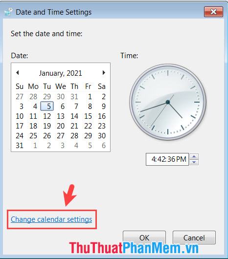 Nhấp vào Thay đổi cài đặt lịch