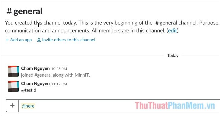 Một số lệnh trong Slack