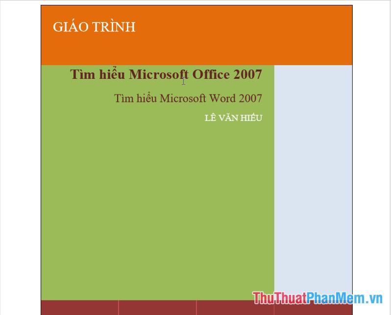 Giáo trình Word 2007 – Tác giả Lê Văn Hiếu