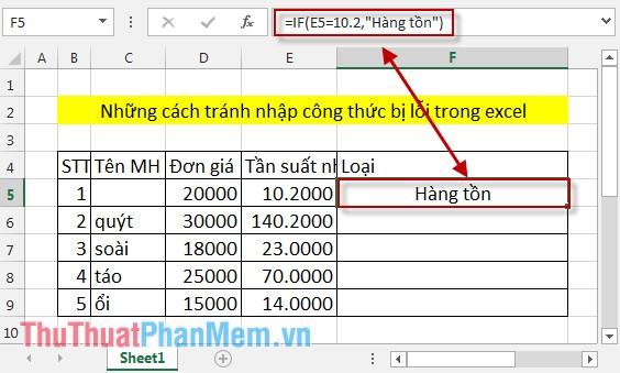 Đánh giá từng công thức