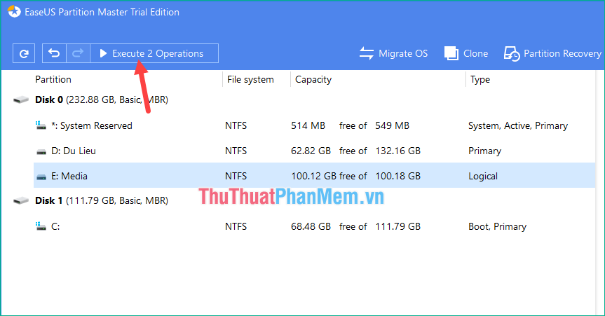 5 nhấn nút Thực hiện để phần mềm thực hiện các công việc