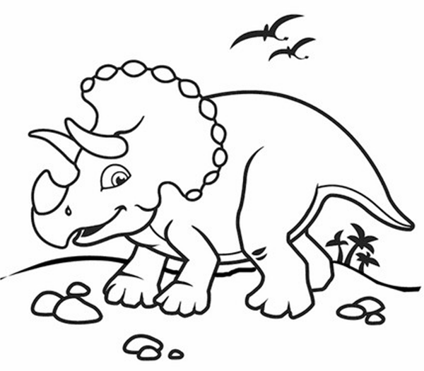 Hình khủng long dễ thương cho bé tập tô màu