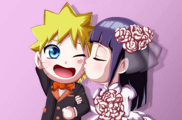 ảnh cưới chibi hinata hôn naruto