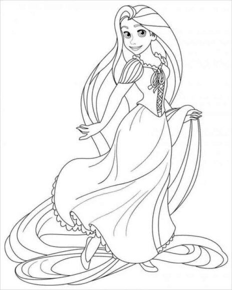 Tô màu bức tranh công chúa với mái tóc óng ả