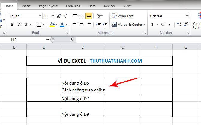 Cách di chuyển nội dung trong Excel sang nơi khác