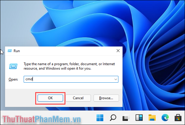 Nhập Cmd để mở Dấu nhắc Lệnh