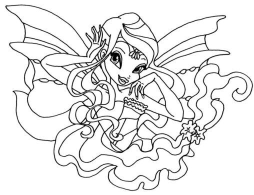 Tranh đen trắng công chúa winx