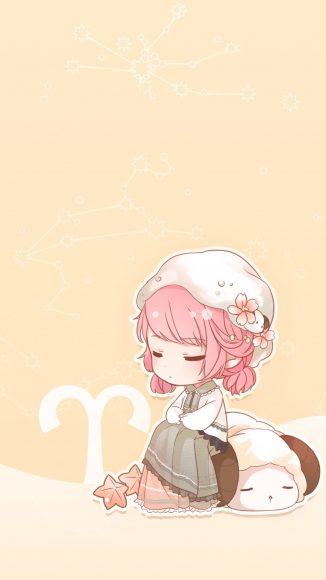 Ảnh Bạch Dương - cô gái tóc hồng với biểu tượng cừu