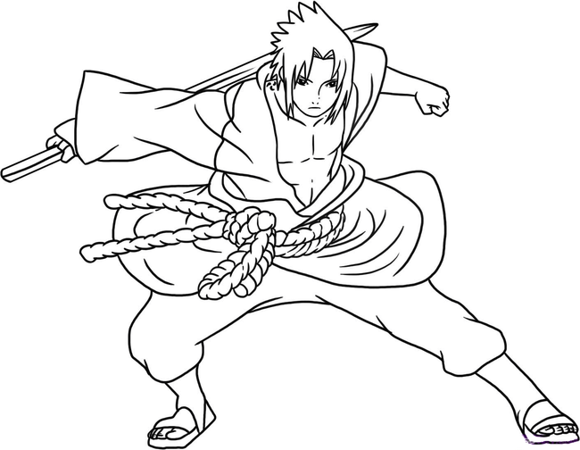 Vẽ Naruto cho bé tập tô màu