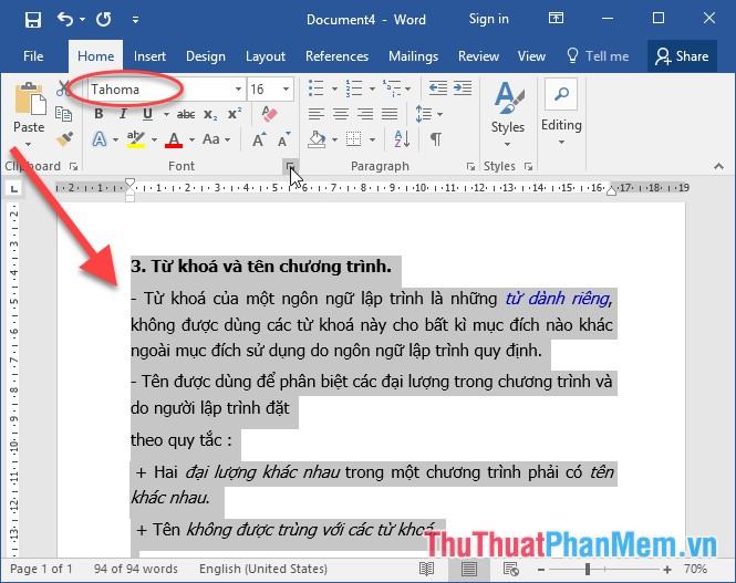 Kết quả khi convert mã font về cùng bảng mã