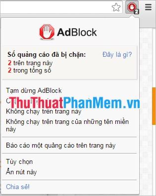 Giao diện AdBlock