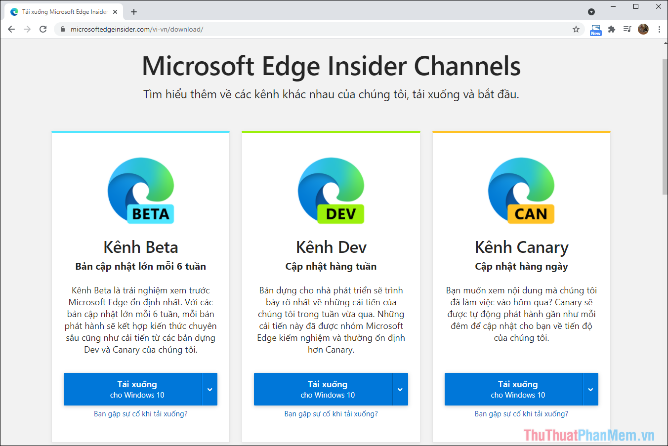 Phiên bản Edge Beta