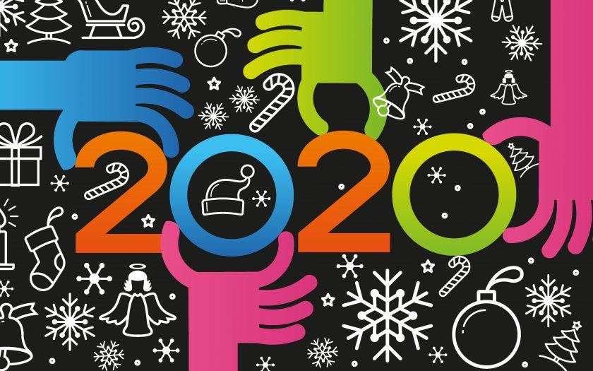 chúc mừng năm mới 2020 hình nền minh họa