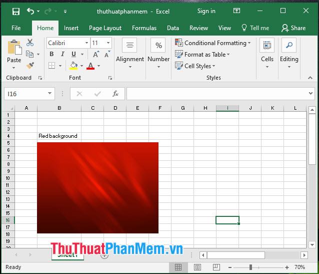 Phần mềm sẽ tự động tải về và bạn sẽ thấy hình ảnh mẫu xuất hiện trong bảng tính Excel