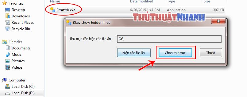 Dùng FixAttrb hiện file folder ẩn của USB recovery