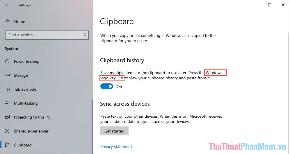 Để sử dụng tính năng Lịch sử Clipboard, bạn sẽ phải nhấn tổ hợp Windows + DRAW