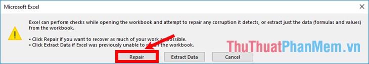 Chọn Repair để sửa file