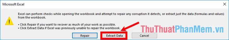 Chọn Extract Data để trích xuất dữ liệu