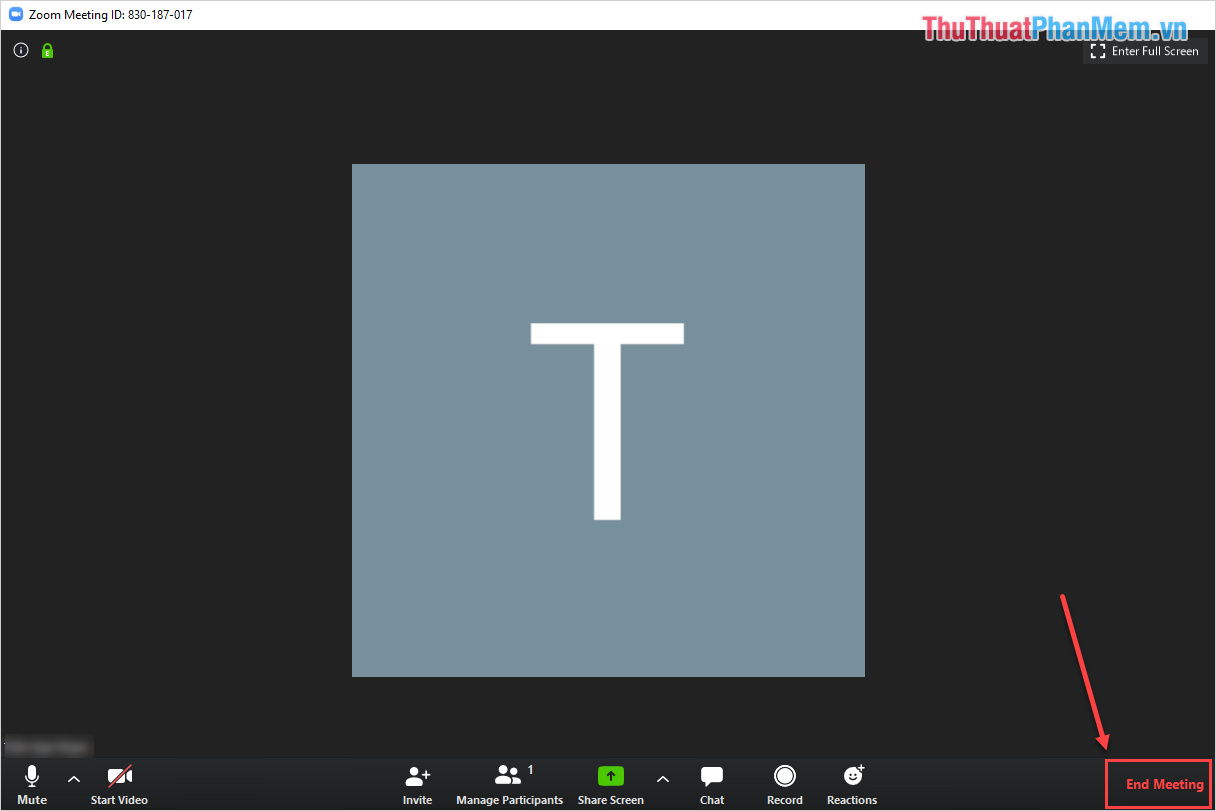 Chọn Kết thúc cuộc họp để kết thúc cuộc họp
