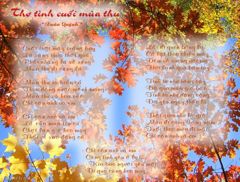 Pictures of love poems at the end of autumn