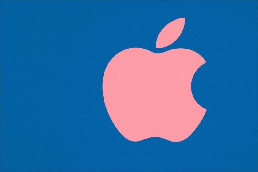 hình nền macbook nền xanh táo khuyết hồng