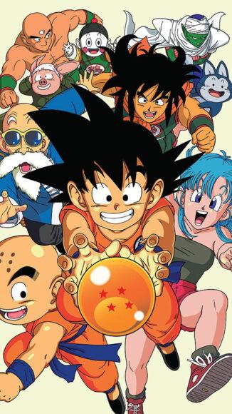 songoku và những người bạn trong hình nền ngọc rồng