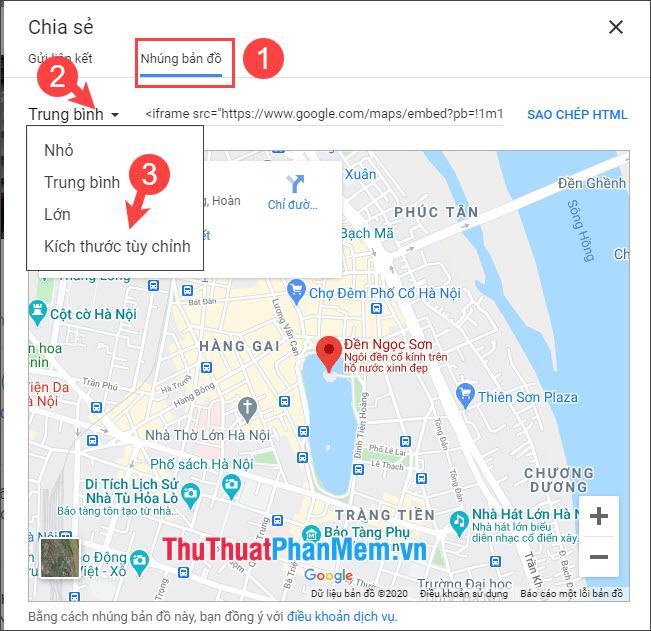 Chọn kích thước tùy chỉnh