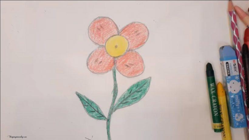 Cách vẽ bông hoa 4 cánh đơn giản