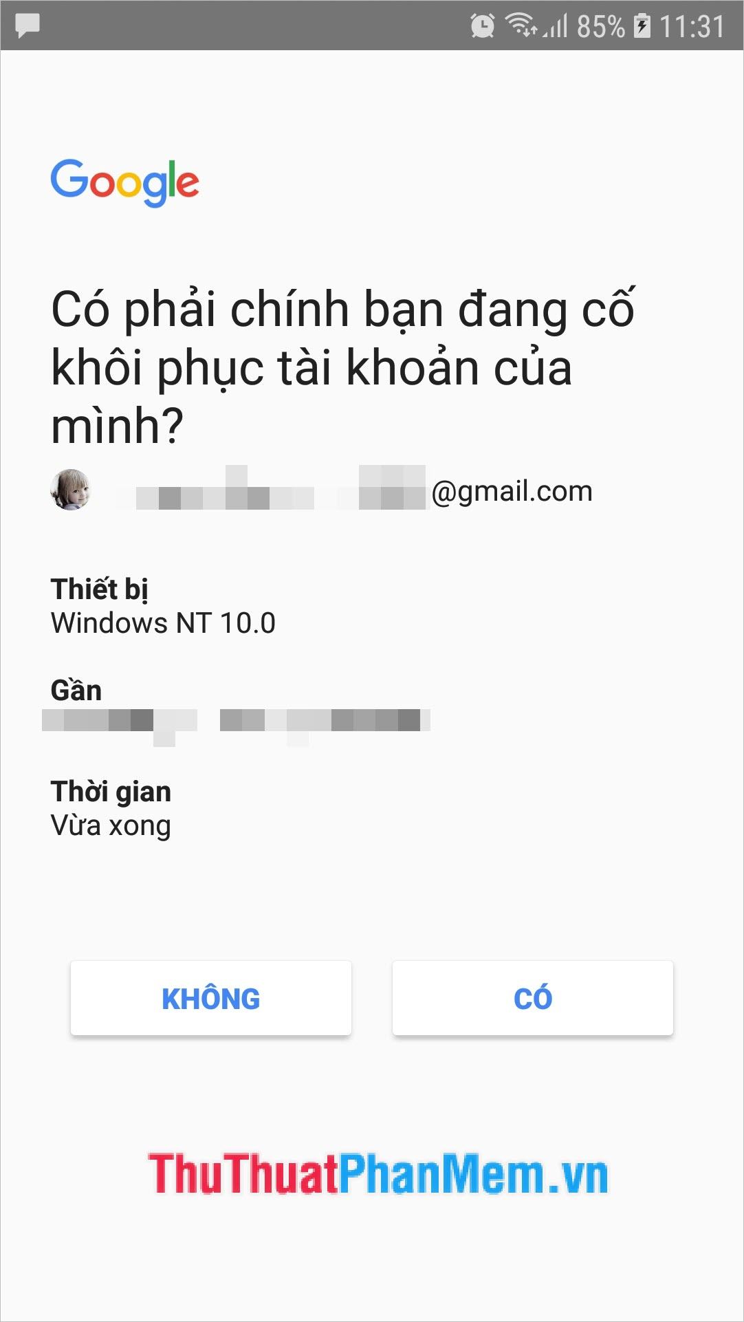 Chọn Có