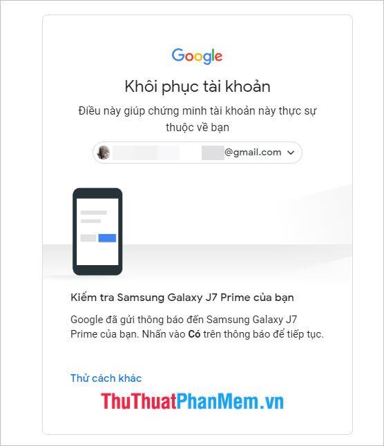 Sử dụng điện thoại đăng nhập Gmail