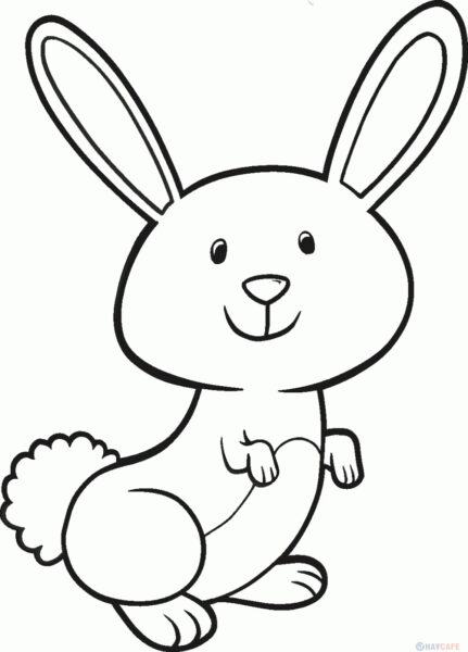 Tranh tô màu con thỏ dễ thương đơn giản