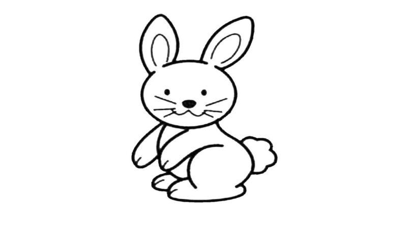 Tranh tô màu chú thỏ dễ thương