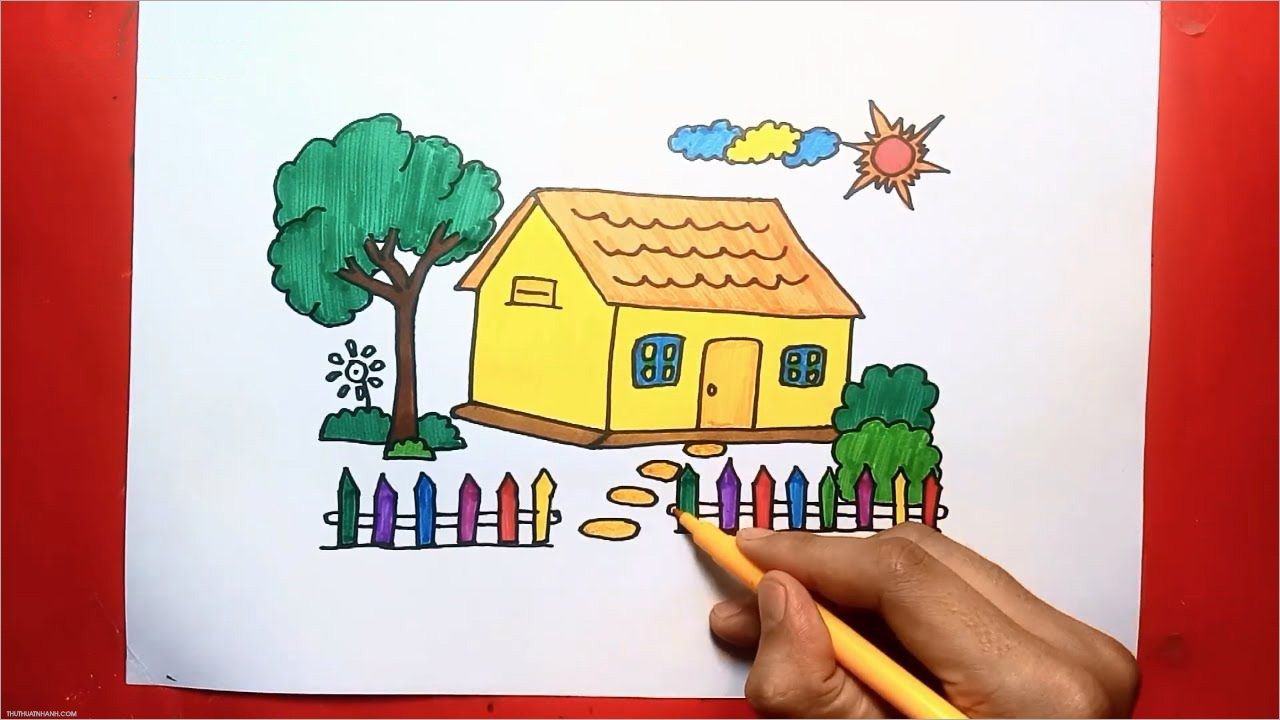 Cách vẽ ngôi nhà của em